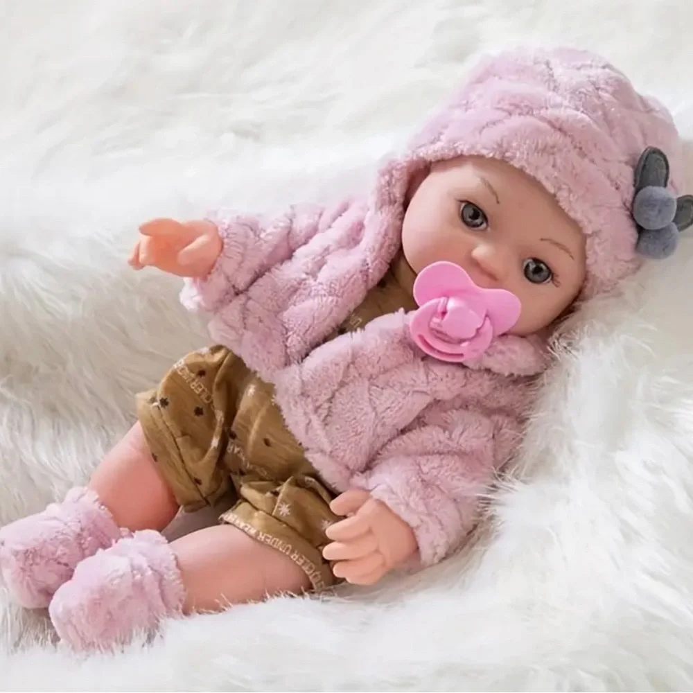 Adorable Pink Plush Baby Reborn Style Doll - Picture 3 of 3
